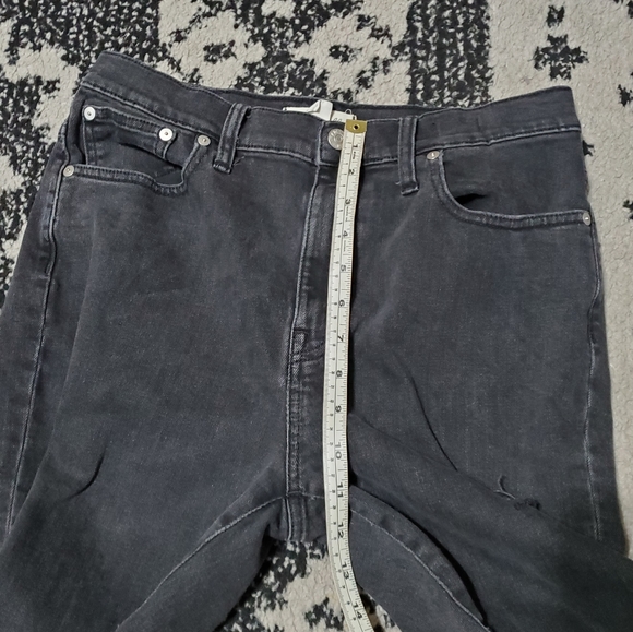 Madewell Black Distressed High-Rise Slim Crop Boyjean - Picture 10 of 11